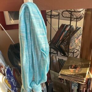 Light Aqua Striped Infinity Scarf